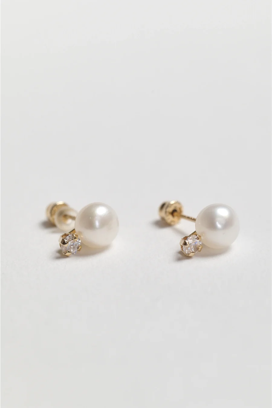 Pearl and Tiny Crystal Studs
