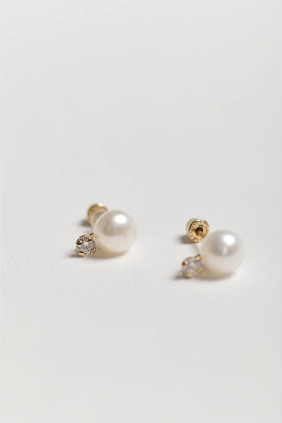 Pearl and Tiny Crystal Studs
